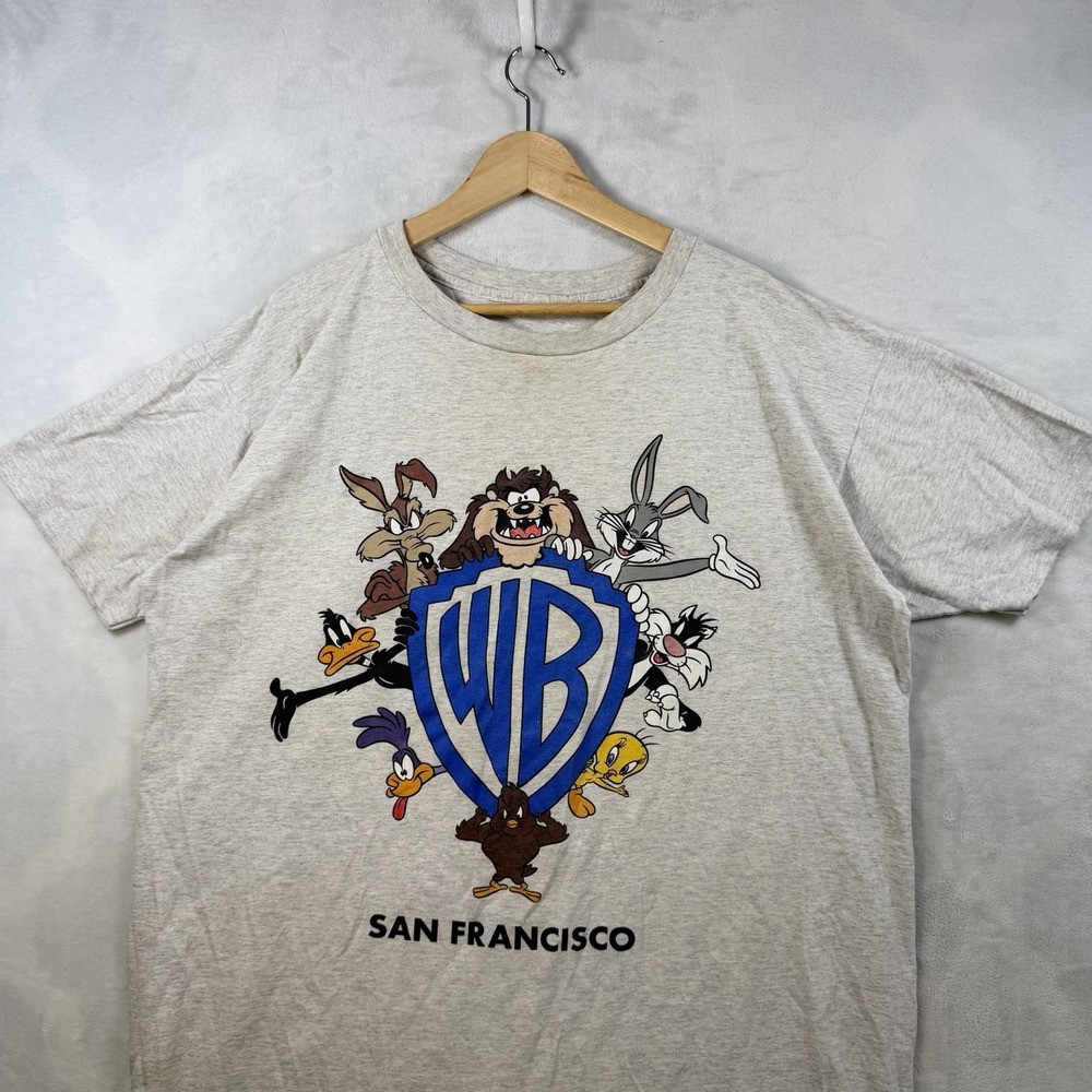 Vintage 90s Warner Bros Looney Tunes San Francisco T-Shirt Gray 3XLT